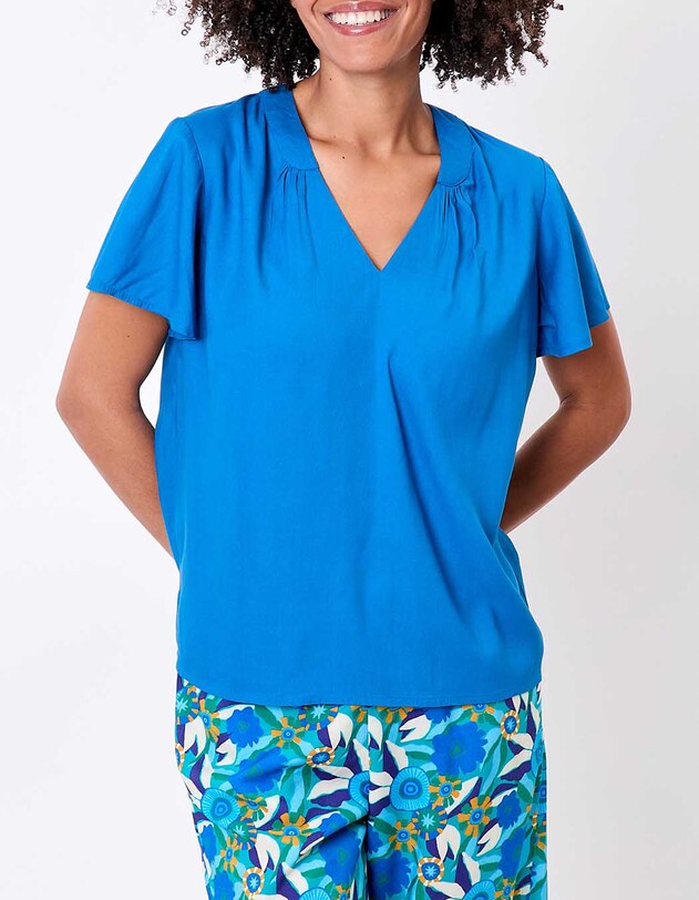 Loose flowy V-neck top femme Princesse Nomade