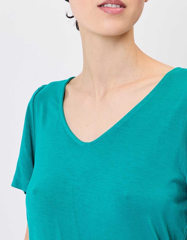Flowy knit V-neck T-shirt femme Princesse Nomade