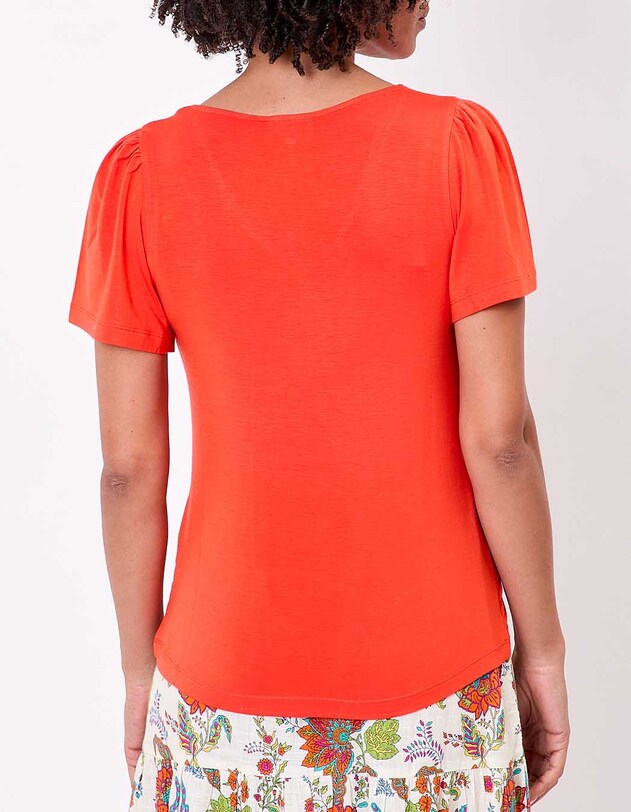 Flowy knit V-neck T-shirt femme Princesse Nomade