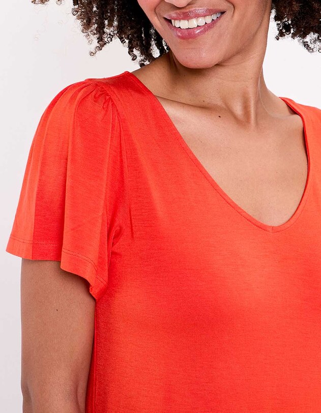 Flowy knit V-neck T-shirt femme Princesse Nomade