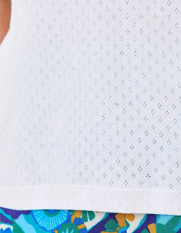 Organic cotton pointelle polo shirt femme Princesse Nomade