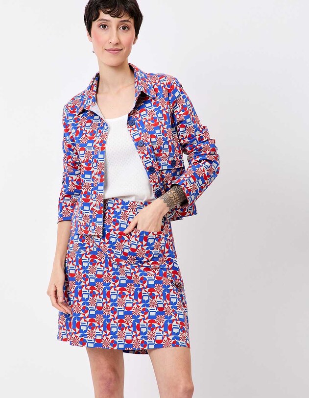 Short stretch cotton jacket femme Princesse Nomade