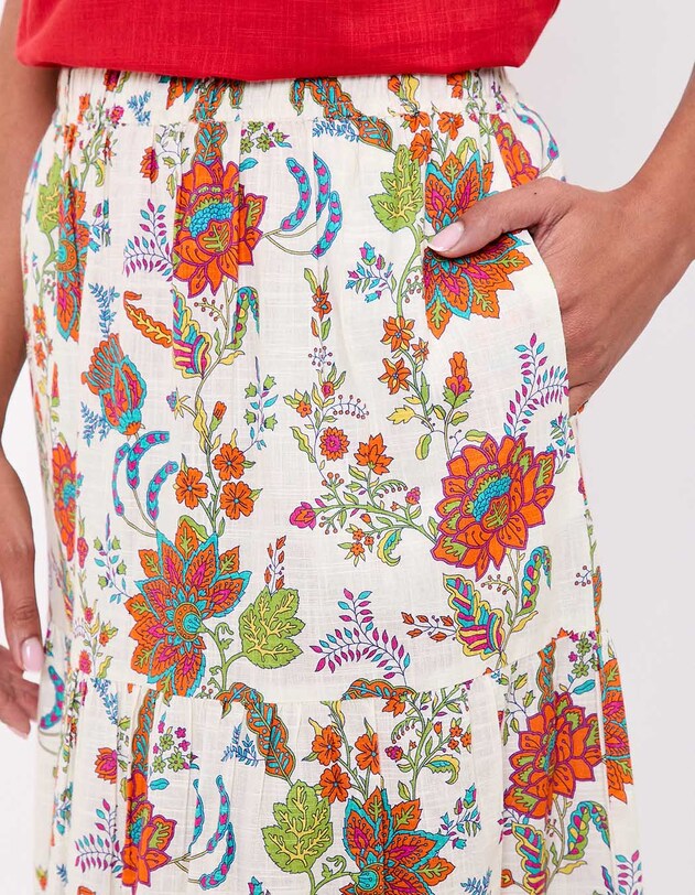 Long organic cotton skirt with ruffles femme La Fianc&eacute;e