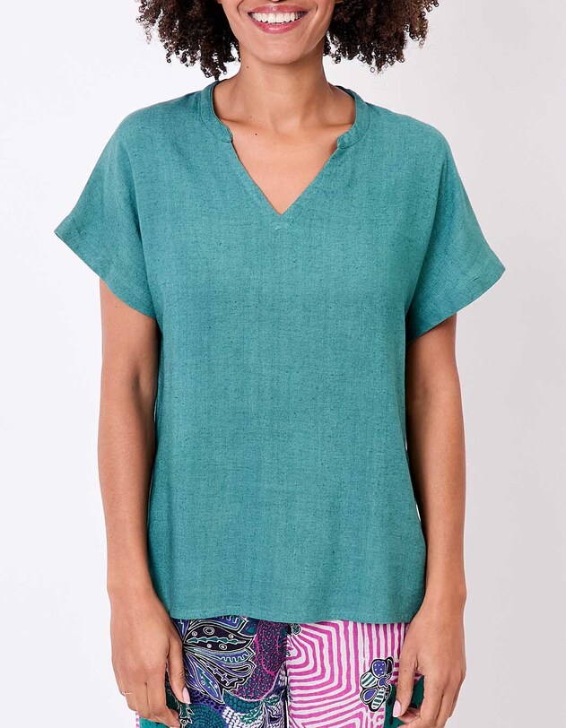 Fluid linen T-shirt femme La Fianc&eacute;e