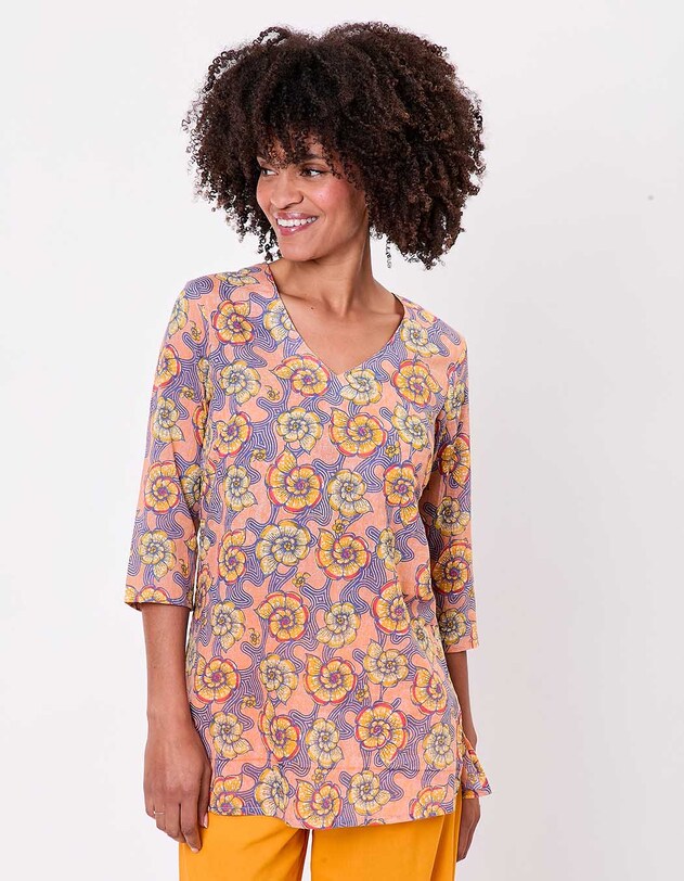 Printed organic cotton tunic femme La Fianc&eacute;e