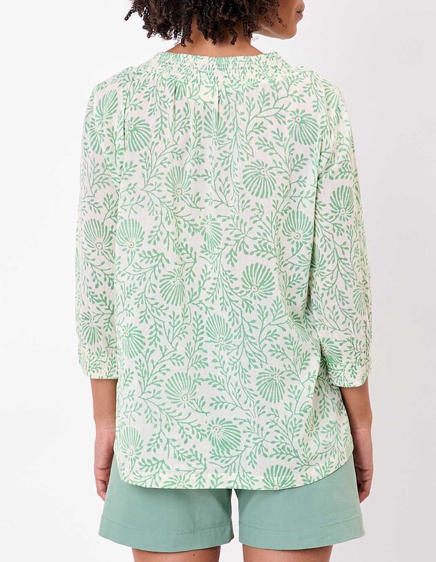 Loose printed organic cotton voile blouse femme La Fianc&eacute;e