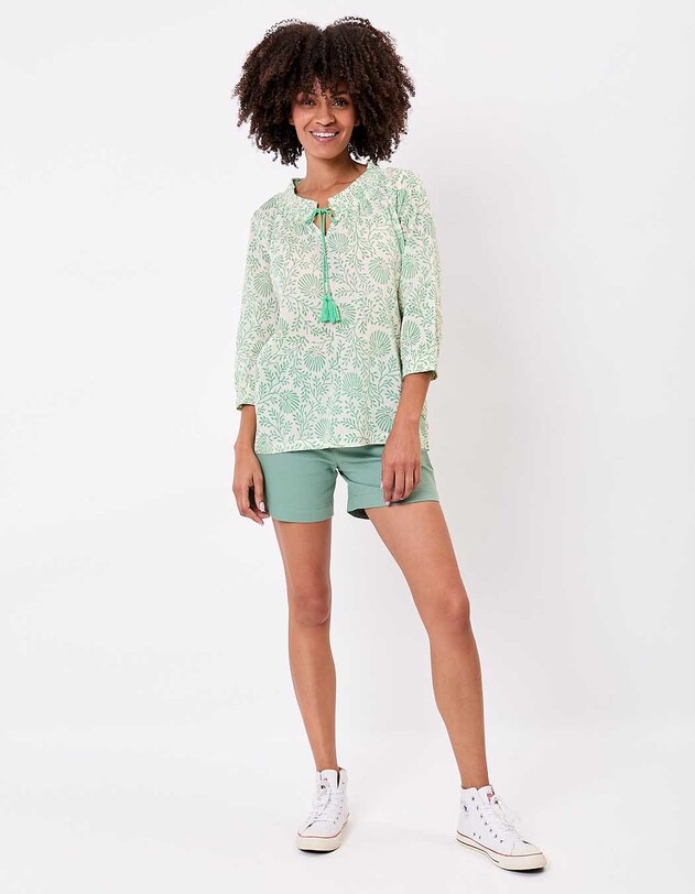 Loose printed organic cotton voile blouse femme La Fianc&eacute;e