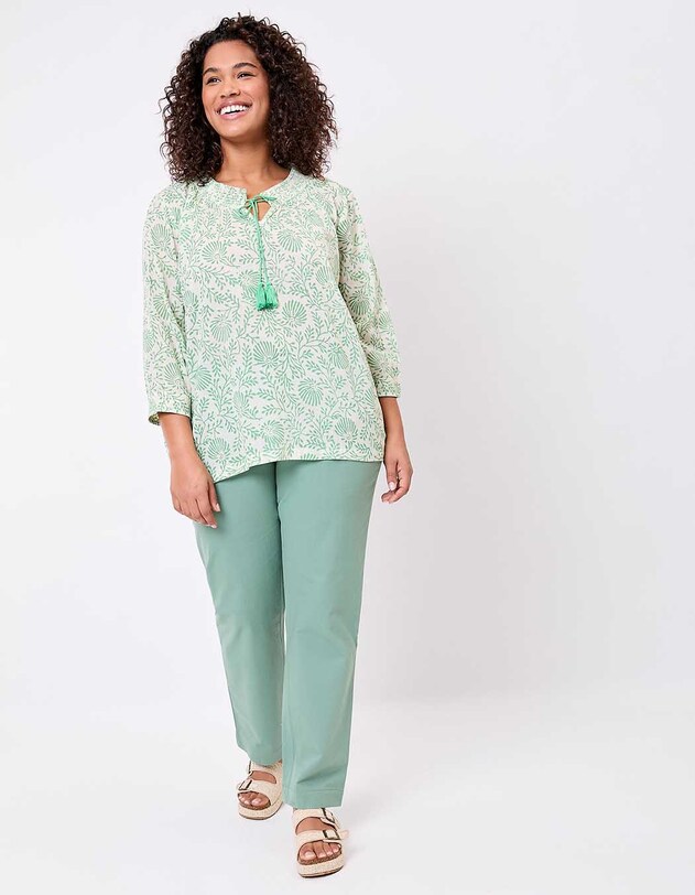 Loose printed organic cotton voile blouse femme La Fianc&eacute;e