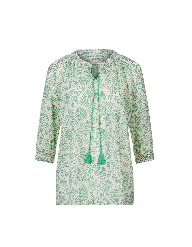 Loose printed organic cotton voile blouse femme La Fianc&eacute;e