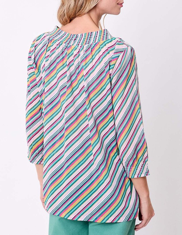 Loose printed organic cotton voile blouse femme La Fianc&eacute;e