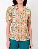 Fluid short-sleeve blouse femme Princesse Nomade