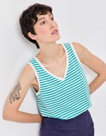 Organic cotton striped tank top femme Princesse Nomade