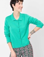 Straight-cut knit polo-collar cardigan femme Princesse Nomade