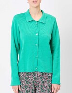 Straight-cut knit polo-collar cardigan femme Princesse Nomade