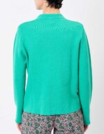 Straight-cut knit polo-collar cardigan femme Princesse Nomade