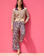 Striped cotton knit polo-collar cardigan femme Princesse Nomade