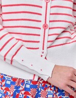 Striped cotton knit polo-collar cardigan femme Princesse Nomade