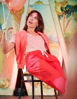 Elasticated stretch cotton chino trousers femme Princesse Nomade