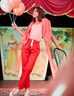 Elasticated stretch cotton chino trousers femme Princesse Nomade