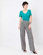 Wide sailor-style stretch cotton trousers femme Princesse Nomade