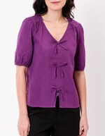 Balloon sleeve gauze cotton blouse femme Princesse Nomade