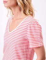 Organic cotton striped T-shirt femme Princesse Nomade