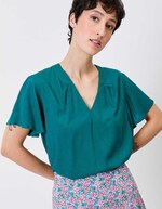 Loose flowy V-neck top femme Princesse Nomade