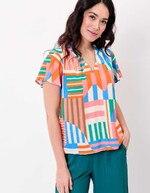 Loose flowy V-neck top femme Princesse Nomade