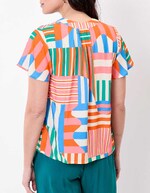 Loose flowy V-neck top femme Princesse Nomade