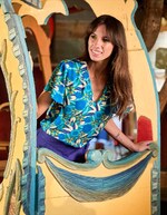 Loose flowy V-neck top femme Princesse Nomade