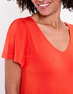 Flowy knit V-neck T-shirt femme Princesse Nomade