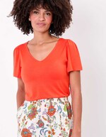 Flowy knit V-neck T-shirt femme Princesse Nomade