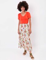 Flowy knit V-neck T-shirt femme Princesse Nomade