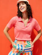Organic cotton pointelle polo shirt femme Princesse Nomade