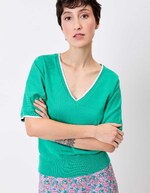 Cotton V-neck polo shirt femme Princesse Nomade
