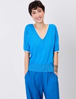 Lightweight plain cotton sweater femme Princesse Nomade
