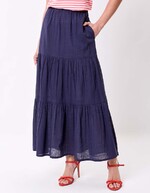 Long organic cotton skirt with ruffles femme La Fiancée
