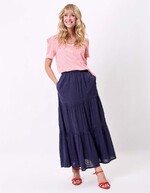 Long organic cotton skirt with ruffles femme La Fiancée