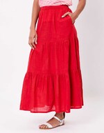 Long organic cotton skirt with ruffles femme La Fiancée