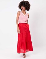 Long organic cotton skirt with ruffles femme La Fiancée