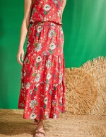 Long organic cotton skirt with ruffles femme La Fiancée
