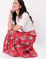 Long organic cotton skirt with ruffles femme La Fiancée