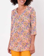 Printed organic cotton tunic femme La Fiancée