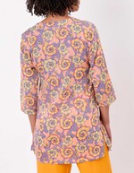 Printed organic cotton tunic femme La Fiancée