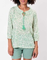 Loose printed organic cotton voile blouse femme La Fiancée
