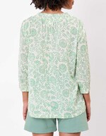 Loose printed organic cotton voile blouse femme La Fiancée