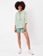 Loose printed organic cotton voile blouse femme La Fiancée