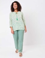 Loose printed organic cotton voile blouse femme La Fiancée
