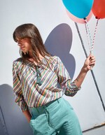 Loose printed organic cotton voile blouse femme La Fiancée