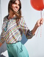 Loose printed organic cotton voile blouse femme La Fiancée